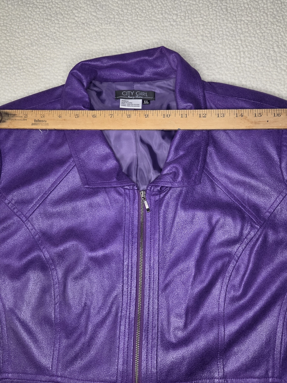 Nancy Bolen City Girl Purple Women's Zip-Front Jacket Size XL - Picture 9 of 9